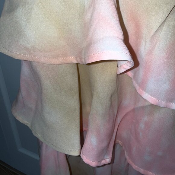 Entro Tan and Pink Watercolor Romper - Picture 4 of 7